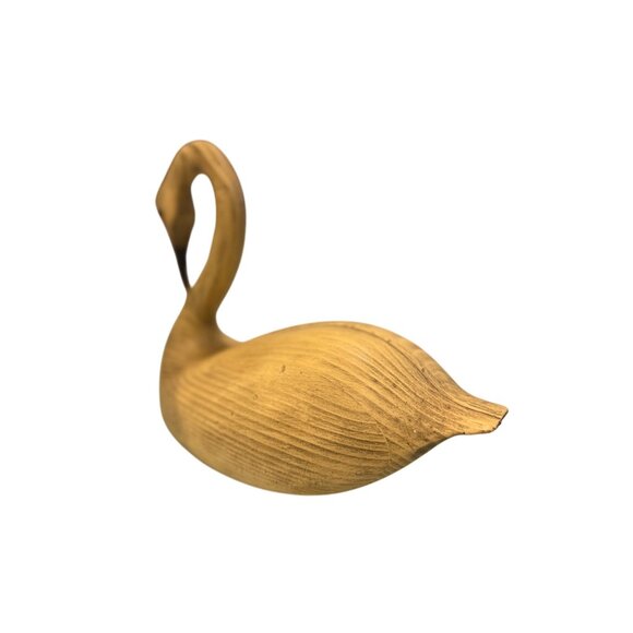 Vintage Hand-Carved Wooden Swan Figurine 7" Tall Rustic Home Décor Collectible N - Picture 6 of 7
